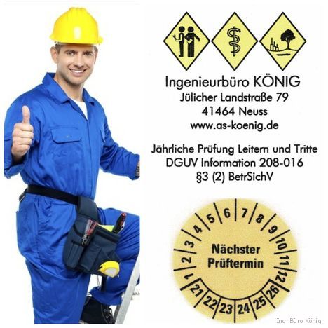 25 Stück – Prüfplakette Aufkleber „Leitern/Tritte, BetrSichV §3 DGUV | 25-30" Etikett Folie Blau | 20-40 Mm Made In Germany, Größen Name: 30 Mm - Foto 2